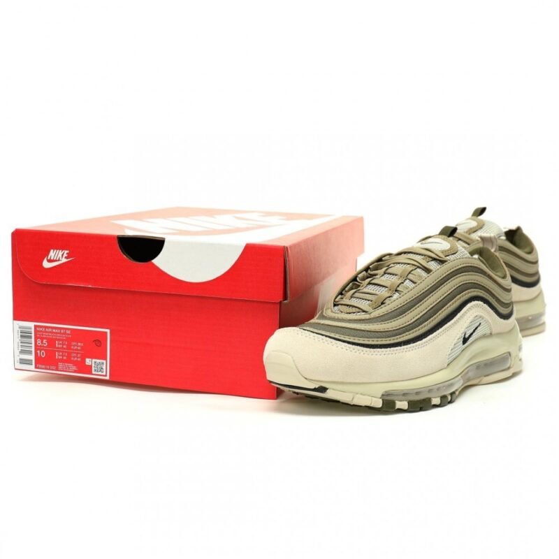 【AT12832】ナイキAir Max 97：ココナッツミルク色とオリーブグリーンでモダンかつクラシックなスタイルを演出 | Nike Air Max