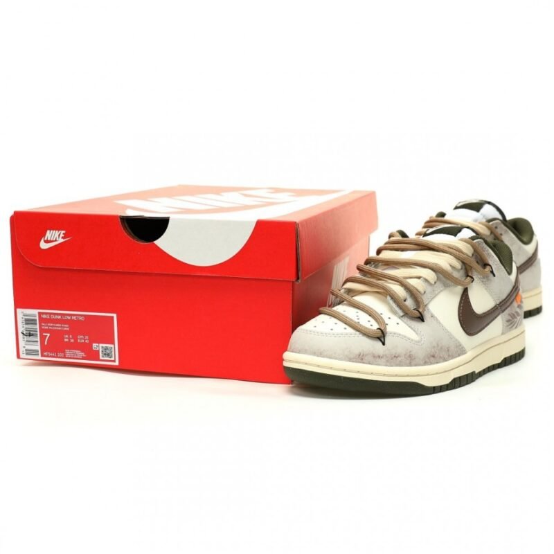 【AT12845】ナイキSB ダンクロー ローカーキ＆ホワイト スニーカー | Nike x Dunk