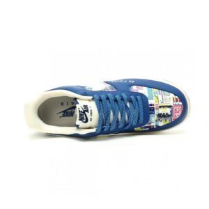 【AT12855】ナイキ Air Force 1 07 Low ロイヤルブルー フォームフィンガー柄カスタムカラー | Nike x Air Force 1