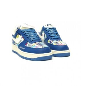【AT12855】ナイキ Air Force 1 07 Low ロイヤルブルー フォームフィンガー柄カスタムカラー | Nike x Air Force 1