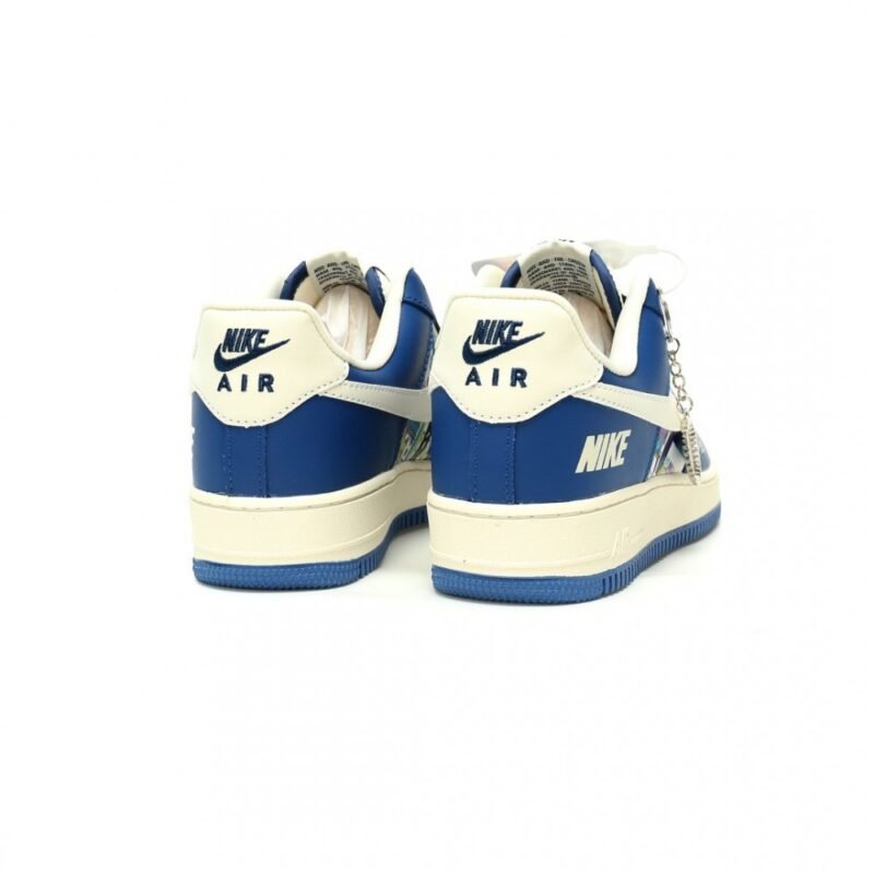 【AT12855】ナイキ Air Force 1 07 Low ロイヤルブルー フォームフィンガー柄カスタムカラー | Nike x Air Force 1