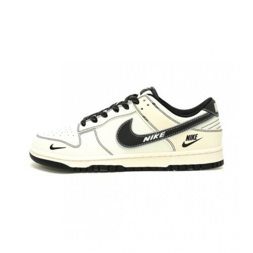 【AT12858】ナイキSBダンクロークラシックローカットスケートシューズ - ベージュと黒のスケートスニーカー | Nike x Dunk