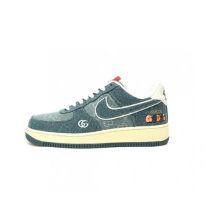 【AT12923】Nike x GucciコラボAir Force 1 Lowスニーカー - デニムブルーのファッション魅力 | Gucci x Nike