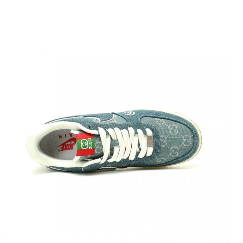 【AT12923】Nike x GucciコラボAir Force 1 Lowスニーカー - デニムブルーのファッション魅力 | Gucci x Nike