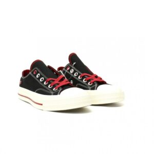 【AT12946】Converse Chuck Taylor All Star 1970 OX「Seasonal」ブラック＆ワインレッドローカットスニーカー | All Star