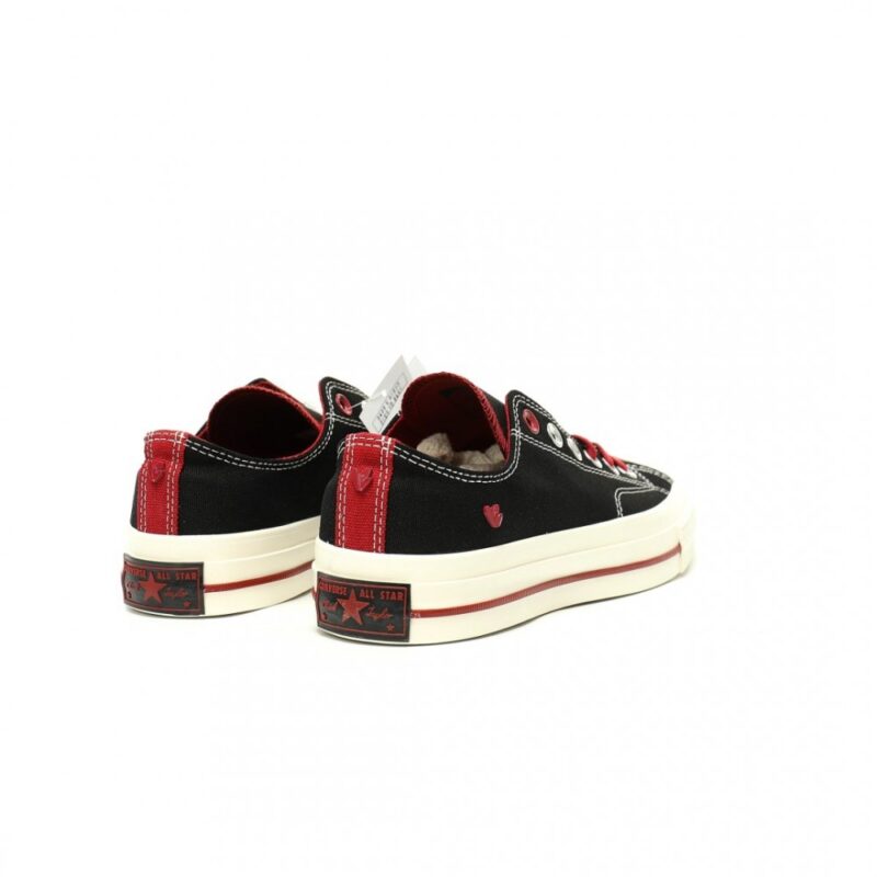 【AT12946】Converse Chuck Taylor All Star 1970 OX「Seasonal」ブラック＆ワインレッドローカットスニーカー | All Star