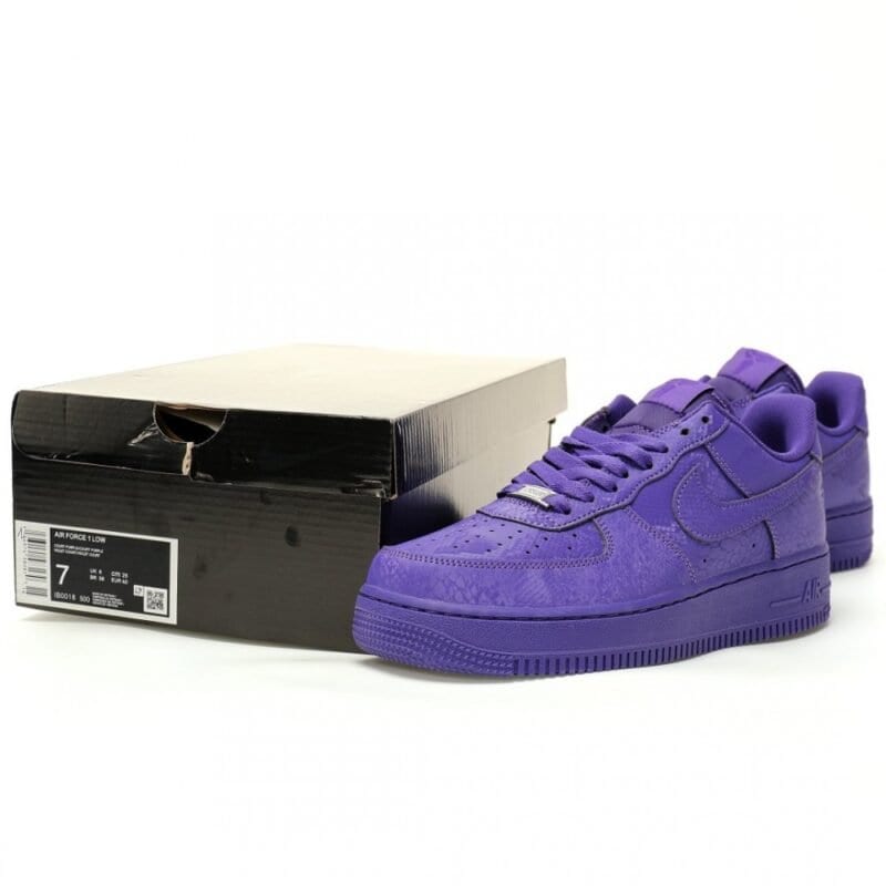 【AT12959】ナイキ×コービー・ブライアントコラボ Air Force 1 Low エアフォース1ロー Court Purple カラー牛革スニーカー | Nike Kobe