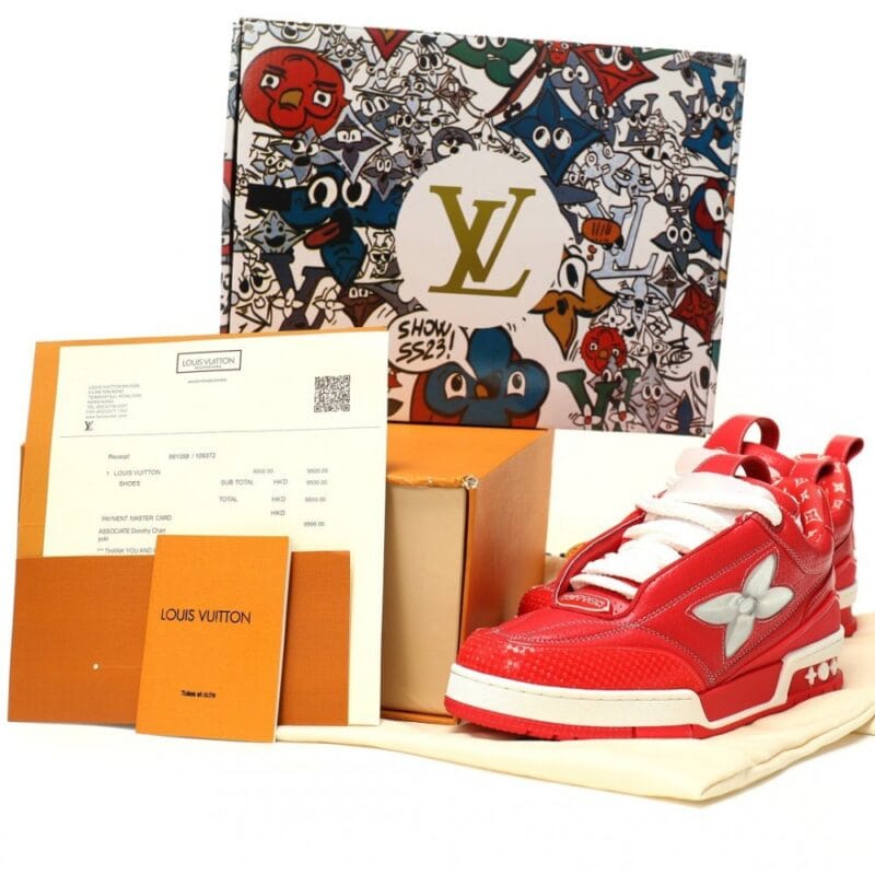 【AT12971】ルイ・ヴィトンLouis Vuitton LV Skate 1854 Low Sneakerシリーズ レッド＆ホワイトロートップスニーカー | Louis Vuitton Malletier