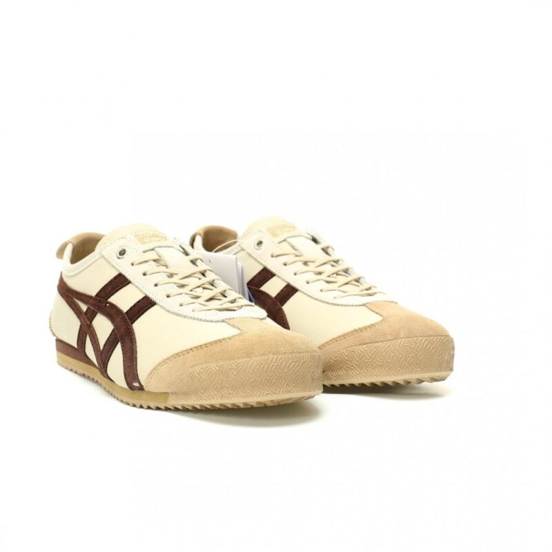 【AT12983】Onitsuka Tiger 鬼塚虎 Mexico 66 SD クリームホワイトと深茶色のレトロな美学を表現するスニーカー | Onitsuka Tiger