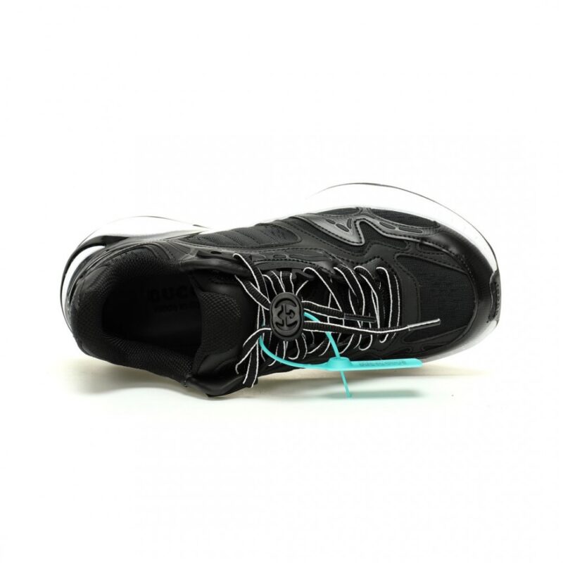 【AT13023】Gucciグッチ 2.0 Low Sneakerシリーズスニーカー | ブラックメッシュとレザー素材の快適厚底デザイン | Gucci Italy