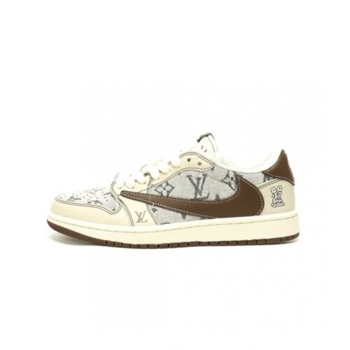 【AT13041】ルイ・ヴィトン x トラビス・スコット x ナイキ エアジョーダン 1 ロー スニーカー | Nike x Louis Vuitton
