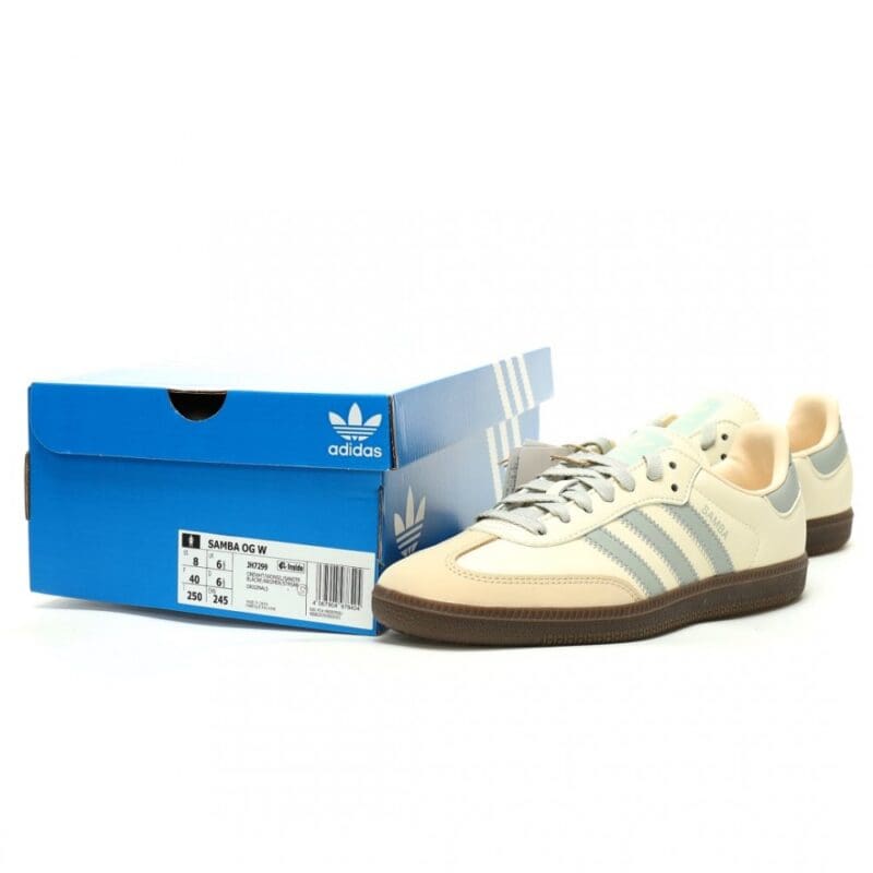 【AT13087】アディダスオリジナルスSamba OG メンズ スポーツシューズ 海塩ホワイト ミルクブルー キャラメル | Adidas Samba