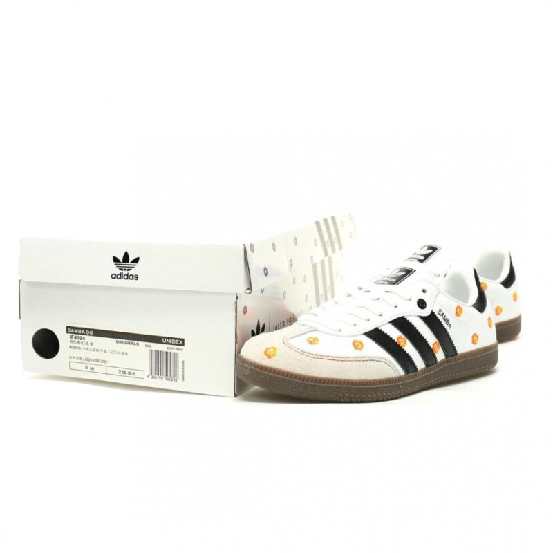 【AT13090】Adidas Originals Samba OG スニーカー、ユニークなカモミール刺繍付き | Adidas Samba