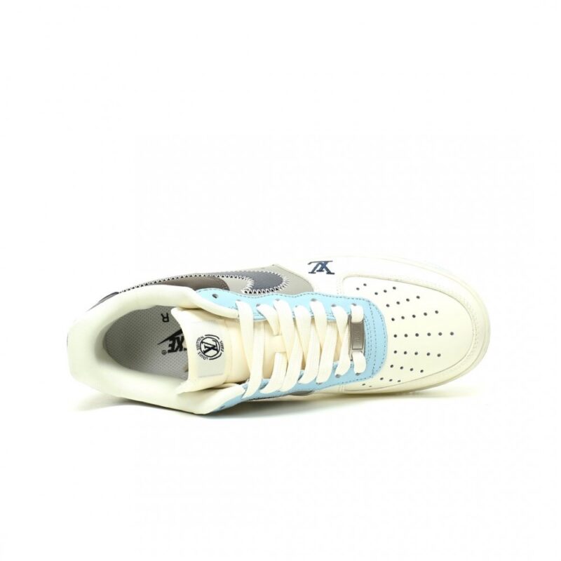 【AT13125】Louis Vuitton x Nike Air Force 1 スニーカー - デニム素材とエレガントなカラーブロックデザイン | Nike x Louis Vuitton