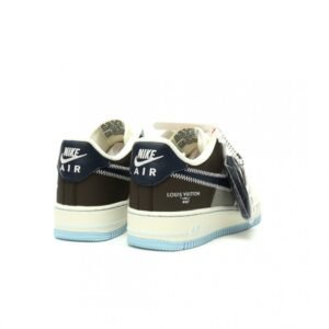 【AT13125】Louis Vuitton x Nike Air Force 1 スニーカー - デニム素材とエレガントなカラーブロックデザイン | Nike x Louis Vuitton