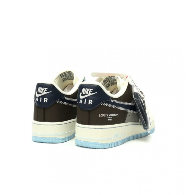 【AT13125】Louis Vuitton x Nike Air Force 1 スニーカー - デニム素材とエレガントなカラーブロックデザイン | Nike x Louis Vuitton