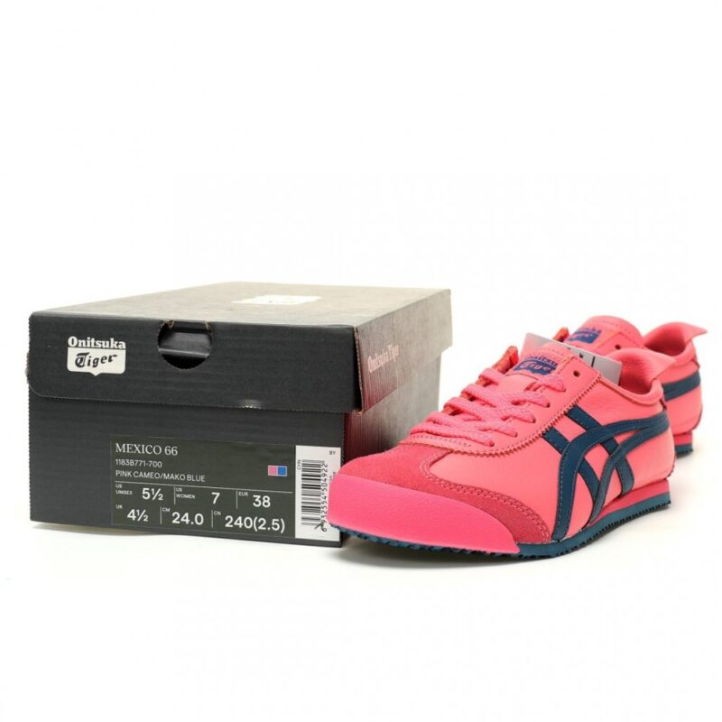 【AT13154】Onitsuka TigerのMexico 66レトロランニングシューズ - ピンクとネイビーのエレガントな融合 | Onitsuka Tiger