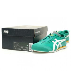 【AT13155】Onitsuka Tiger鬼塚虎 Mexico 66 レザースニーカー 緑と白のクラシックデザイン | Onitsuka Tiger