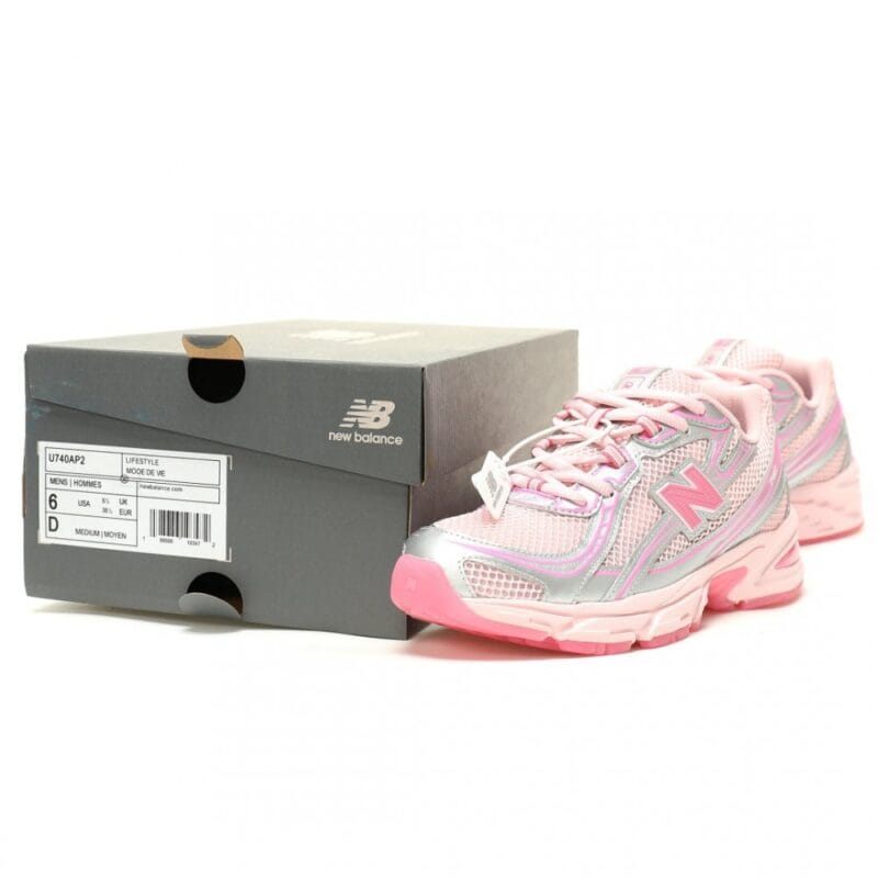 【AT13322】New Balance x Atmos Pinkコラボ740シリーズスニーカー - レトロなピンクバケーションデザイン | New Balance