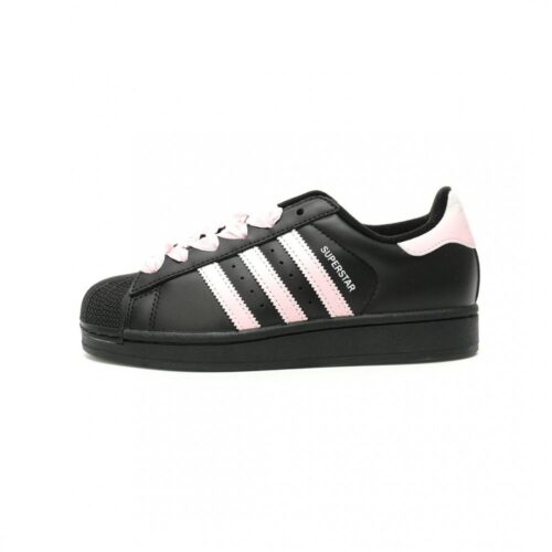 848233461_1 【AT13579】adidas Originals スーパースタークラシックスエードスニーカー ブラックピンクデザイン | Superstar