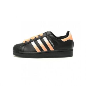 【AT13583】アディダスオリジナルス スーパースターII 黒からオレンジへのグラデーションカラースキーマ グレインレザー素材 ファッション性と快適性を兼ね備えたストリートファッションアイコン | Adidas Superstars