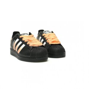 【AT13583】アディダスオリジナルス スーパースターII 黒からオレンジへのグラデーションカラースキーマ グレインレザー素材 ファッション性と快適性を兼ね備えたストリートファッションアイコン | Adidas Superstars