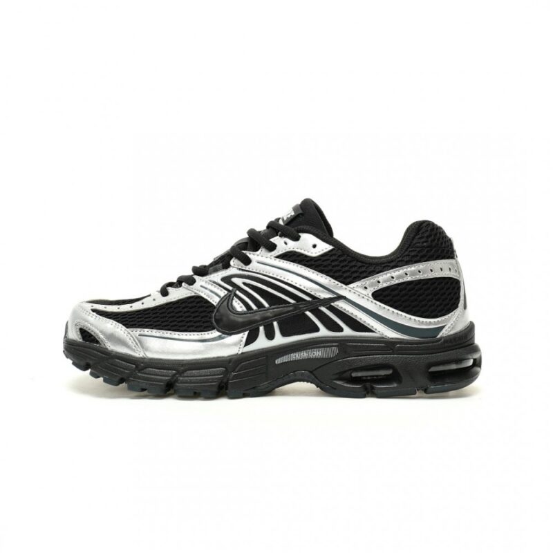 【AT14034】ニュースタイル👟🔥 Nike Air Max Moto 2Kシリーズ レトロランニングシューズ - メタルシルバーとブラックのユニセックスデザイン | Nike Air Max