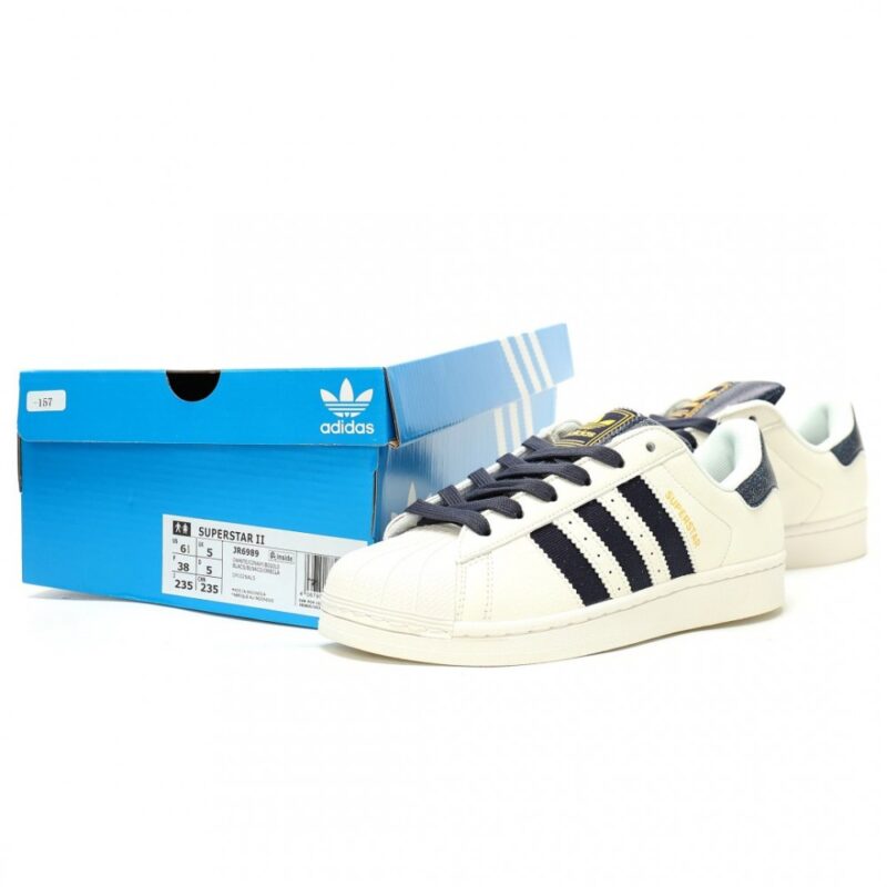 【AT14052】アディダスオリジナルススーパースターホワイトブルークラシックスニーカー | Superstar