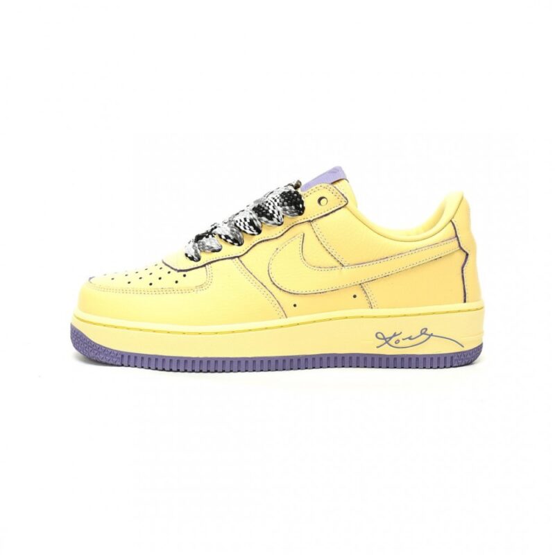 【AT14081】ナイキ Nike Air Force 1 × コービー・ブライアントコラボスニーカー - パープル＆ゴールドカラー | Kobe