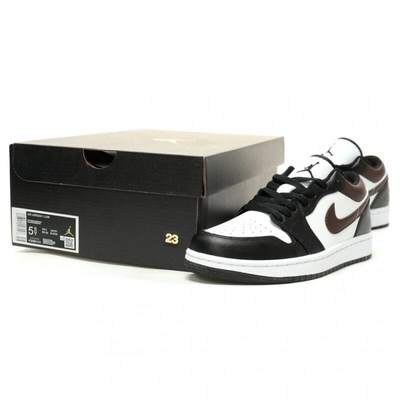 【AT14091】ナイキ エアジョーダン 1 ロー バスケットボールシューズ - 黒白チョコレートカラー | Jordan