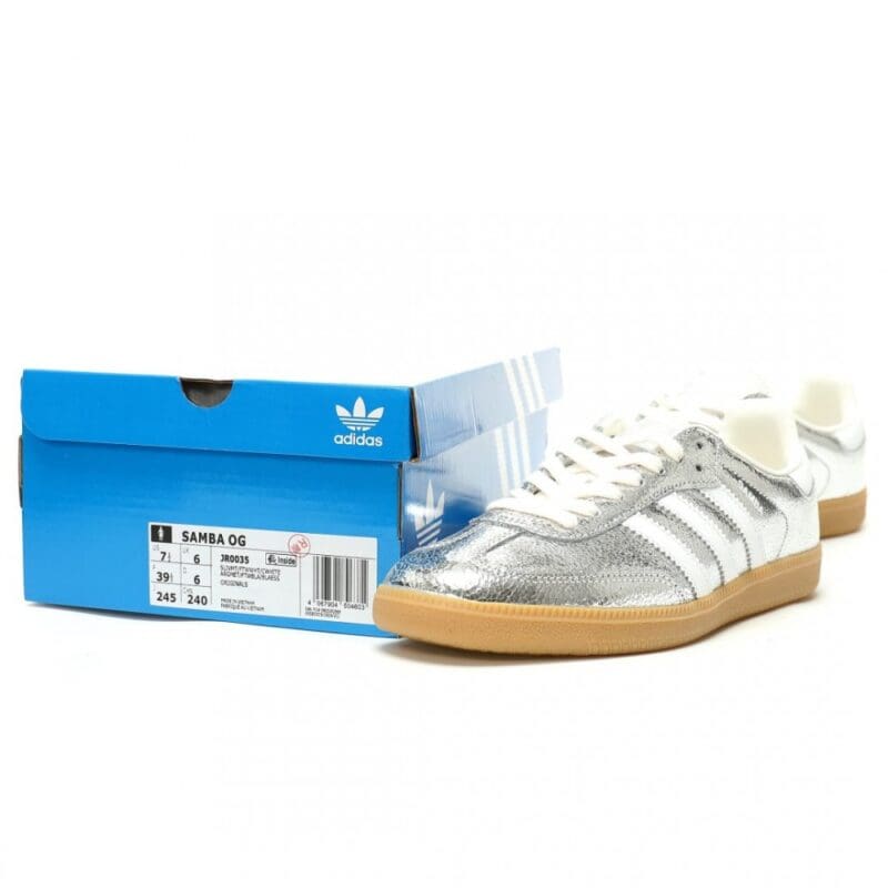 【AT14097】アディダスAdidas Originals シルバーメタリックローカットカジュアルスポーツシューズ | Adidas Samba