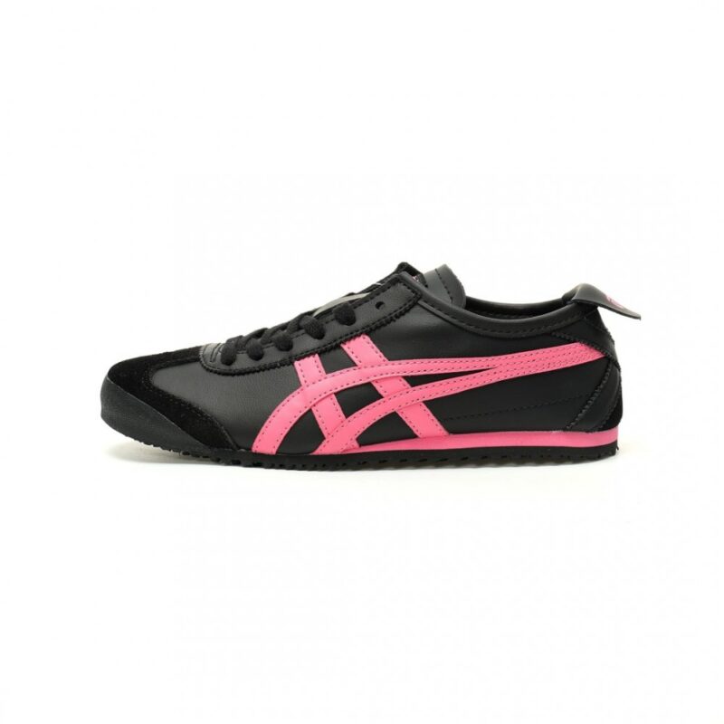 【AT14276】Onitsuka Tiger 鬼塚虎 Mexico 66 シリーズ ブラック＆ピンク レザースニーカー | Onitsuka Tiger