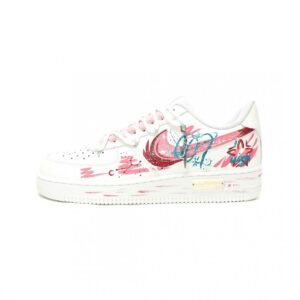 【AT14314】ナイキ Air Force 1 '07 Low × Off-White ホワイトとピンクのグラフィティデザイン | OffWhite x Nike
