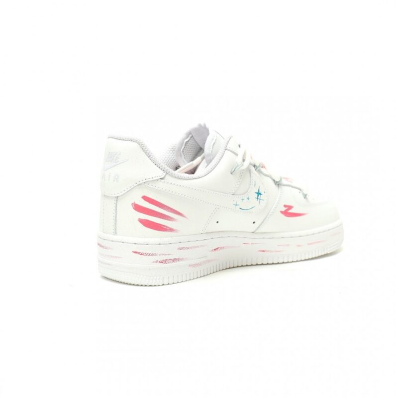 【AT14314】ナイキ Air Force 1 '07 Low × Off-White ホワイトとピンクのグラフィティデザイン | OffWhite x Nike