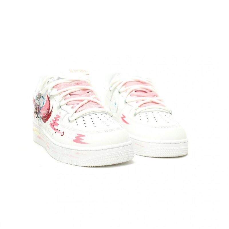 【AT14314】ナイキ Air Force 1 '07 Low × Off-White ホワイトとピンクのグラフィティデザイン | OffWhite x Nike