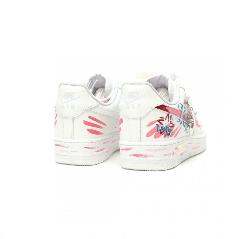 【AT14314】ナイキ Air Force 1 '07 Low × Off-White ホワイトとピンクのグラフィティデザイン | OffWhite x Nike