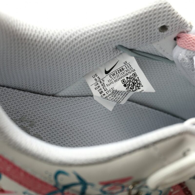 【AT14314】ナイキ Air Force 1 '07 Low × Off-White ホワイトとピンクのグラフィティデザイン | OffWhite x Nike