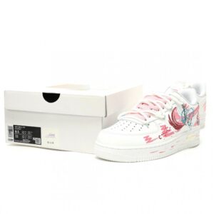 【AT14314】ナイキ Air Force 1 '07 Low × Off-White ホワイトとピンクのグラフィティデザイン | OffWhite x Nike