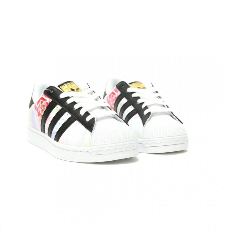 【AT14814】アディダスAdidasのスーパースターIIシリーズ - バラのグラフィティアートデザイン | Superstar