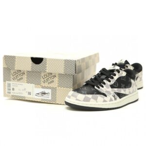 【AT14865】ルイ・ヴィトン × トラヴィス・スコット × ナイキのエア ジョーダン 1 ロー スニーカー | LV x Nike