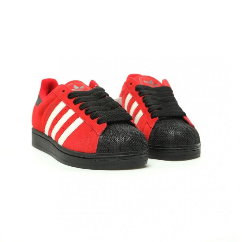 【AT14918】adidas Originals スーパースター II シェルトウシューズ - 赤黒白のストリートファッション美学 | Superstar