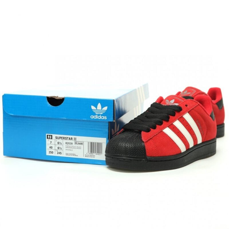 【AT14918】adidas Originals スーパースター II シェルトウシューズ - 赤黒白のストリートファッション美学 | Superstar
