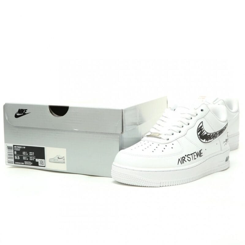 【AT14928】ナイキ Air Force 1 '07 Low ホワイトブラック スカルグラフィティカスタムバージョン | Nike Air Force 1