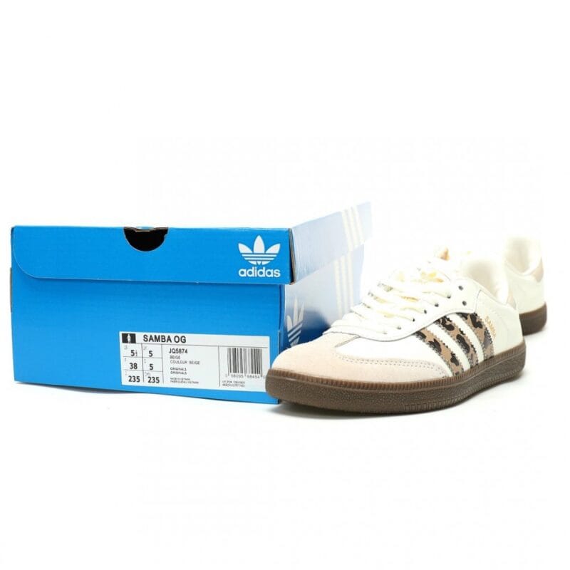 【AT15092】アディダスオリジナルスSamba OG レオパード柄靴 - ドイツのサッカーカルチャーと現代のストリートファッションの融合 | Adidas Samba