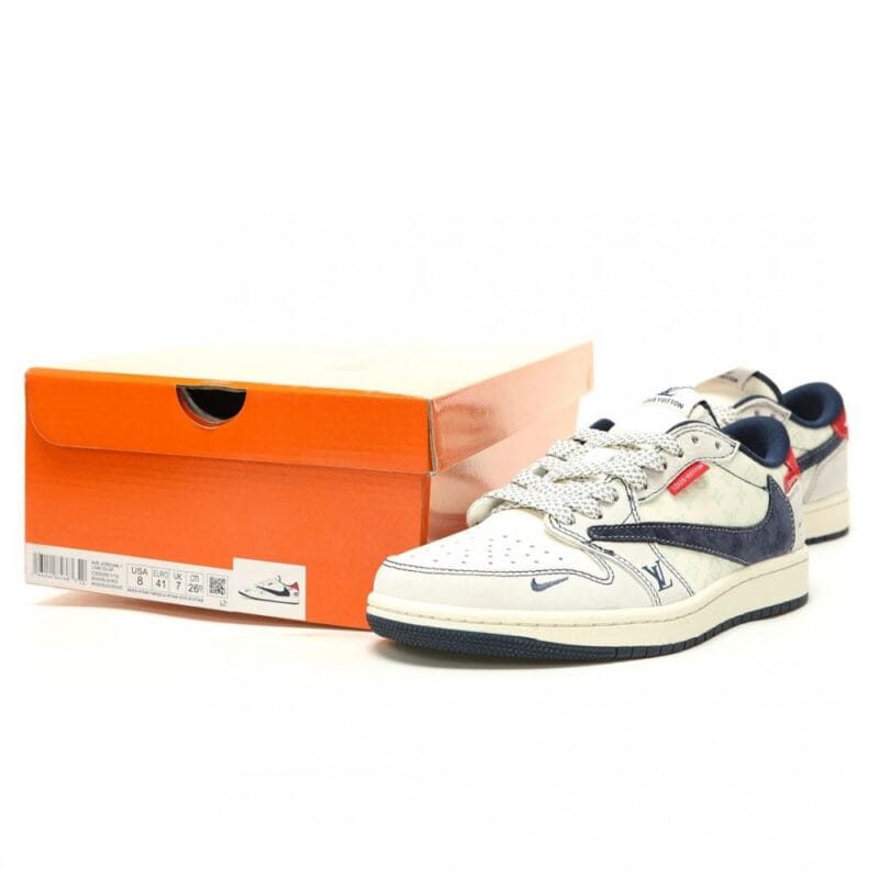 【AT15124】トップブランドコラボAir Jordan 1 Low ルイ・ヴィトン×トラビス・スコット スニーカー | LV x Nike