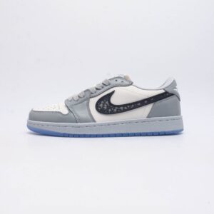 【AT1516】ナイキAJ1ディオールコラボホワイトグレージョーダン/Air Jordan aj1 ジョーダン1st ジョーダン1st ローカットシリーズDior x Air Jordan 1 low ジョーダン1stローカットディオールコラボ