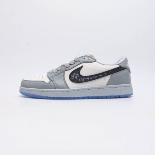 【AT1516】ナイキAJ1ディオールコラボホワイトグレージョーダン/Air Jordan aj1 ジョーダン1st ジョーダン1st ローカットシリーズDior x Air Jordan 1 low ジョーダン1stローカットディオールコラボ