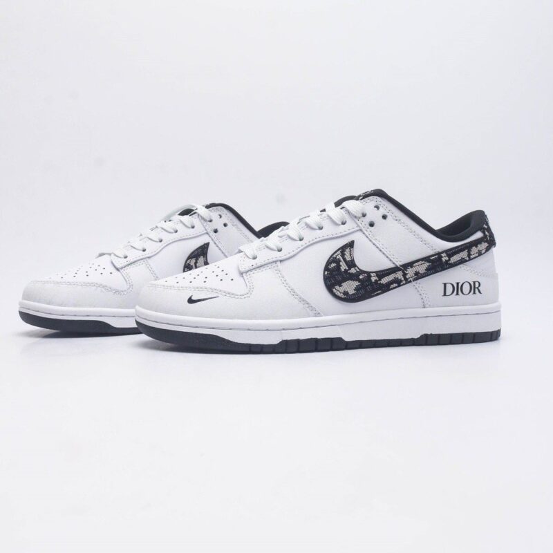 【AT1517】耐克Nike Dunk Low ボードシューズ ディオールコラボ SBシリーズの定番カジュアルスポーツシューズ、厚い舌のクッション、ZoomAirエアクッション搭載。