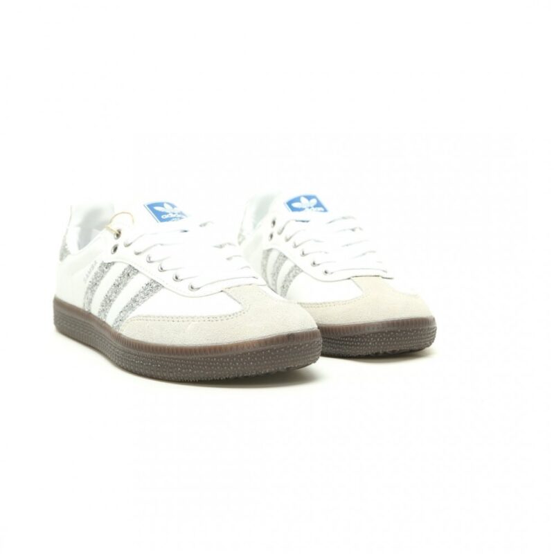 【AT15195】アディダス オリジナルス サンバ OG 白灰銀ラメ 革靴 | Adidas Samba