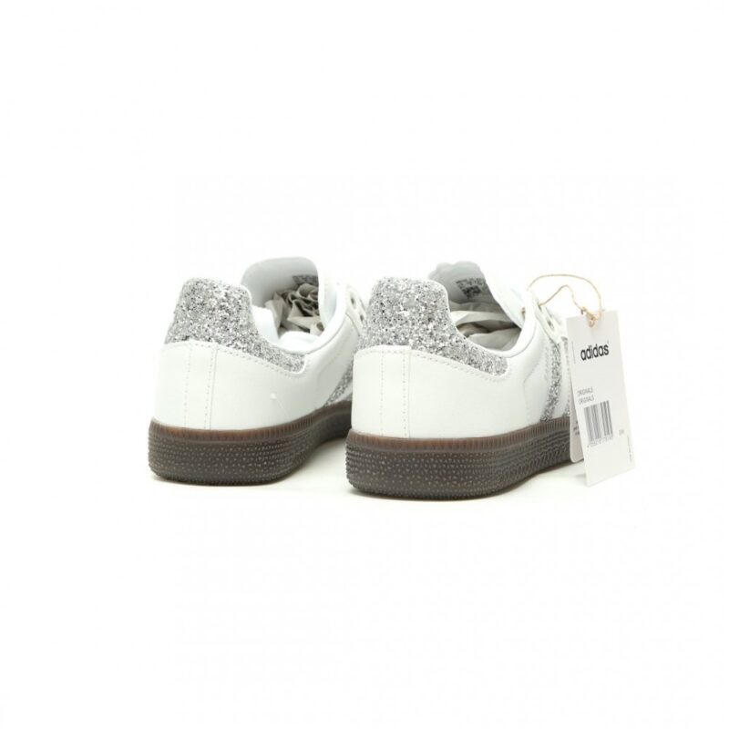 【AT15195】アディダス オリジナルス サンバ OG 白灰銀ラメ 革靴 | Adidas Samba